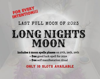 LAST FULL MOON spell of 2023 inkl. tarot reading -3 strong phases +free good luck spell& self manifestation ritual -manifest any custom wish