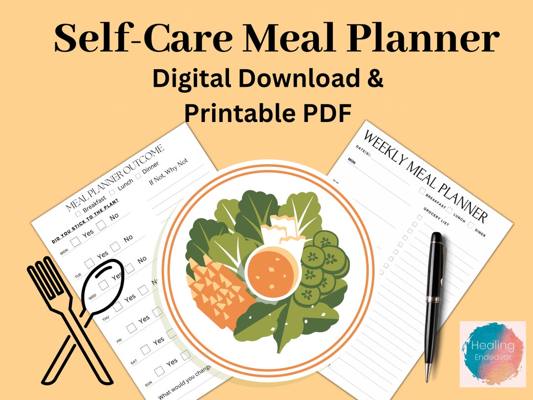 Meal Planner Printable, Daily Weekly Food Diary, Meal Tracker, Self ...