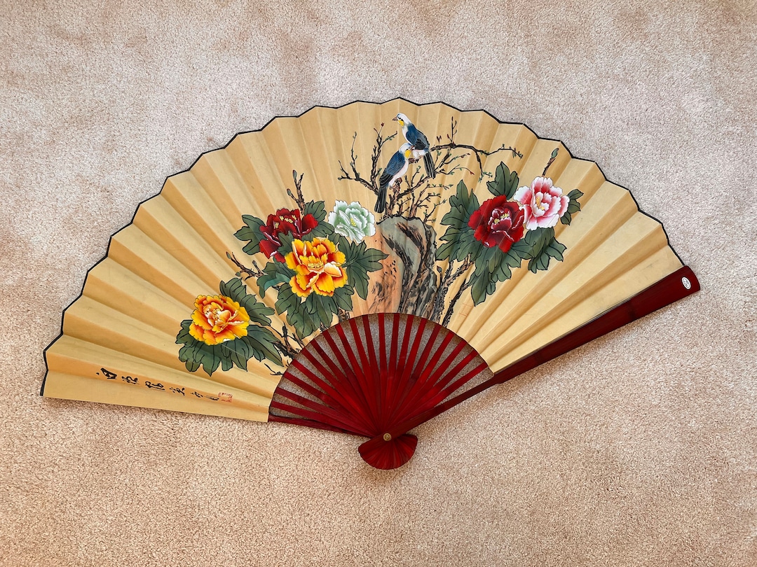 Chinese Painted Fan Etsy