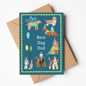 Carte papa chien | carte d'anniversaire de chien | Du chien | Carte de joyeux anniversaire | carte mignonne de chien | Carte d'anniversaire drôle | Anniversaire papa | Cartes de voeux