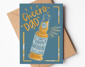 Dad Birthday Card, Happy Birthday, Gift, Beer lover, Can be sent directly to the recipient