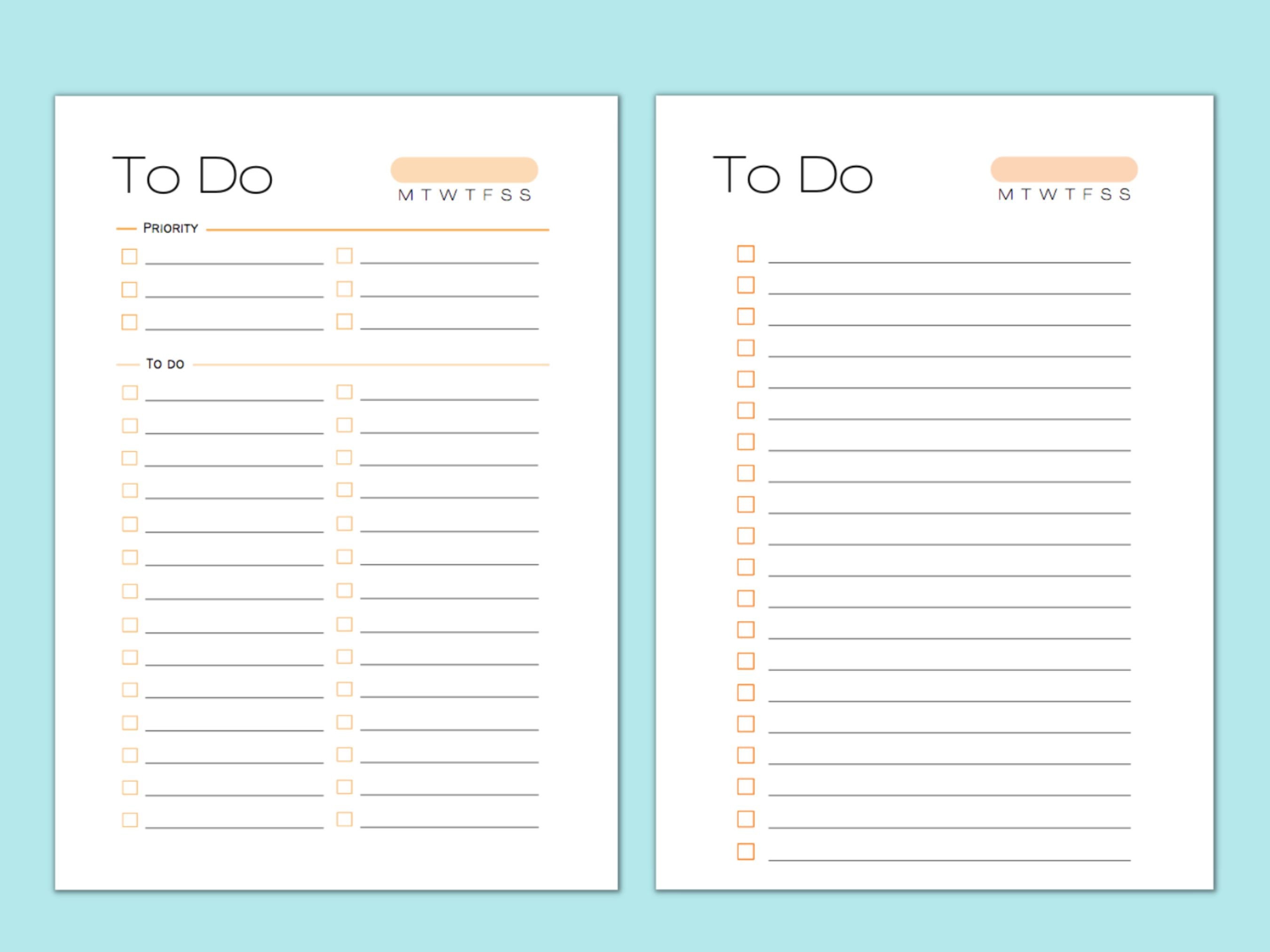 Minimalist Printable to Do List Digital PDF Printable Stationary Weekly Minimalist Printable to Do List Digital PDF Printable Stationary Weekly