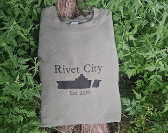 Video Game Embroidered Sweatshirt || Scifi || Nuclear Fallout || Unisex Crewneck