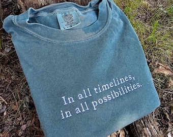 Video Game Quote Embroidered T-Shirt || Comfort Colors || Fantasy || Vampire || RPG || Unisex Crewneck