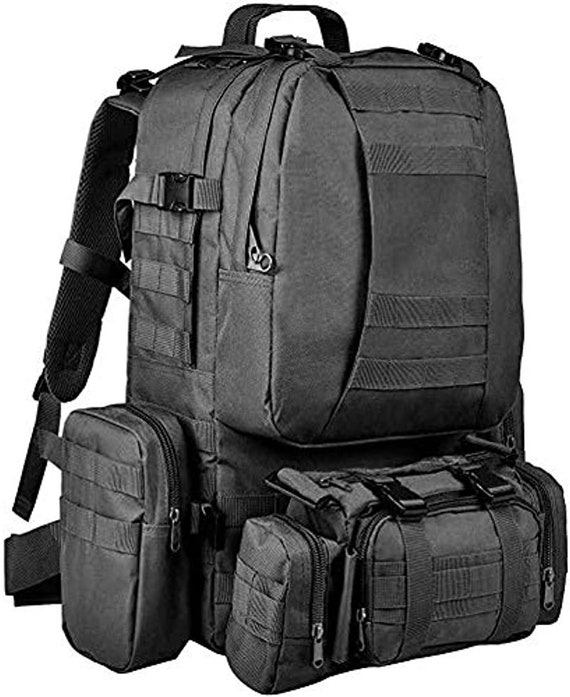 Military style backpack black sale