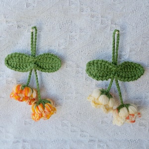 Crochet Lily of the valley | bag accessories | decoration | hangings | ornaments | handmade Flower | Car Accessories | Home Decor