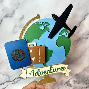 Traveler Cake Topper, Traveler, Travel, World Cake Topper, Travel Cake Topper, Cake Topper, Personalized Cake Topper