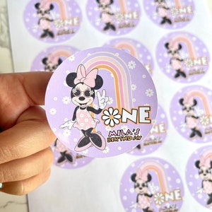 Groovy Minnie Mouse, Minnie Mouse, Groovy, Minnie Mouse Party, Minnie Mouse Birthday Party, Groovy Party, Groovy Birthday, Stickers, Groovy