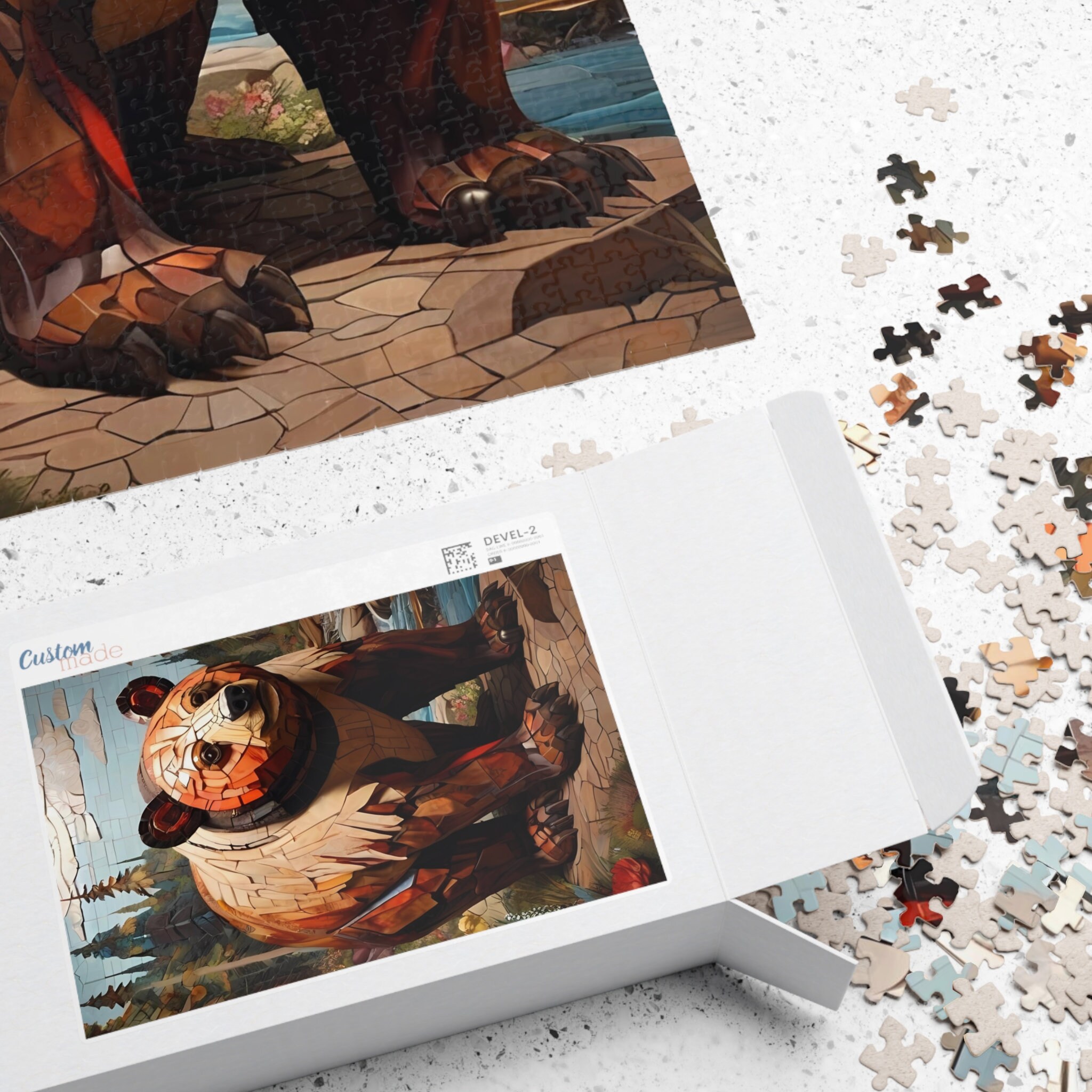 Wilderness Bear Paper Mosaic Tile Puzzle, Gift for Animal Wildlife
