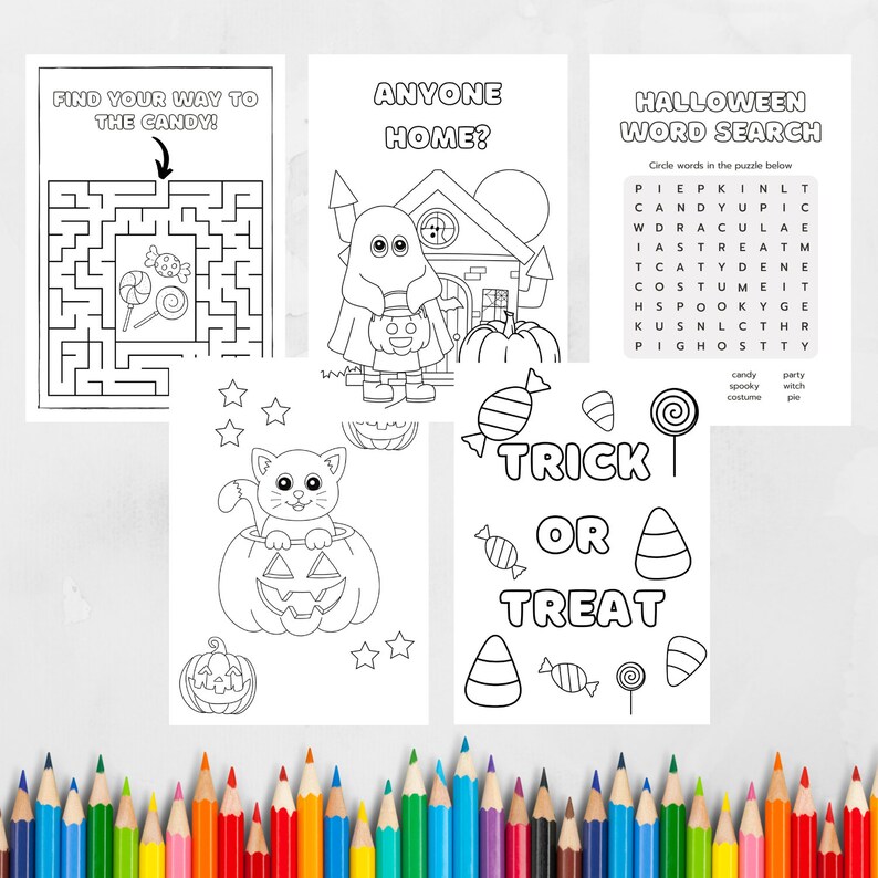 Halloween Coloring Pages for Kids 15 Coloring Pages 15 - Etsy