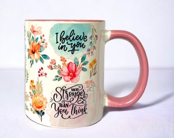 Motivationssprüche für Frauen & Mädchen - Sublimierte Keramik Tasse 330ml - Spülmaschinen- und Mikrowellenfest