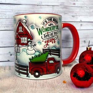 Christmas mug in 3D look | ElilenaShop gift idea | ceramic mug