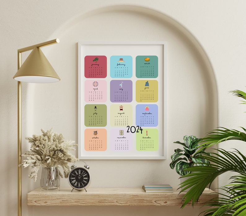 2024 Korea Wall Calendar, 2024 Wall Calendar, 2024 Year at a Glance