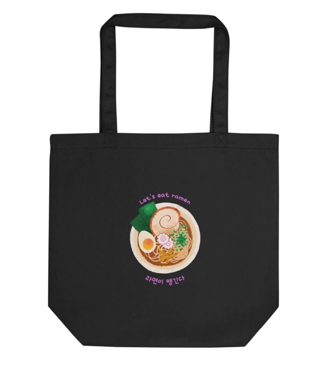 Let's Eat Ramen Eco Tote Bag Korean Writing Etsy