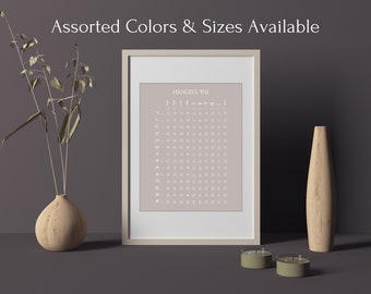 Hangeul Chart Poster: Korean Alphabet Learning Print