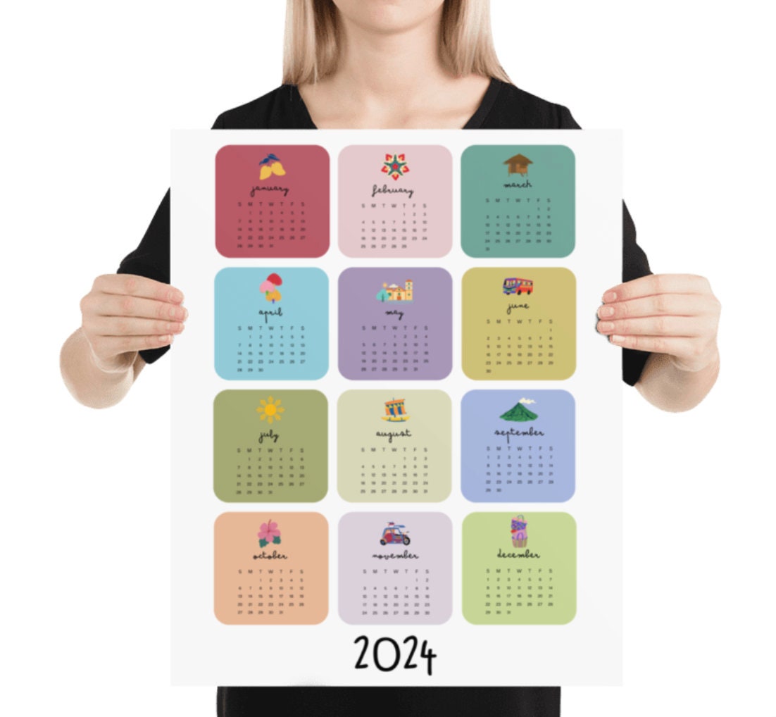 2024 Pinoy Wall Calendar 2024 Printable Calendar 2024 Year Etsy