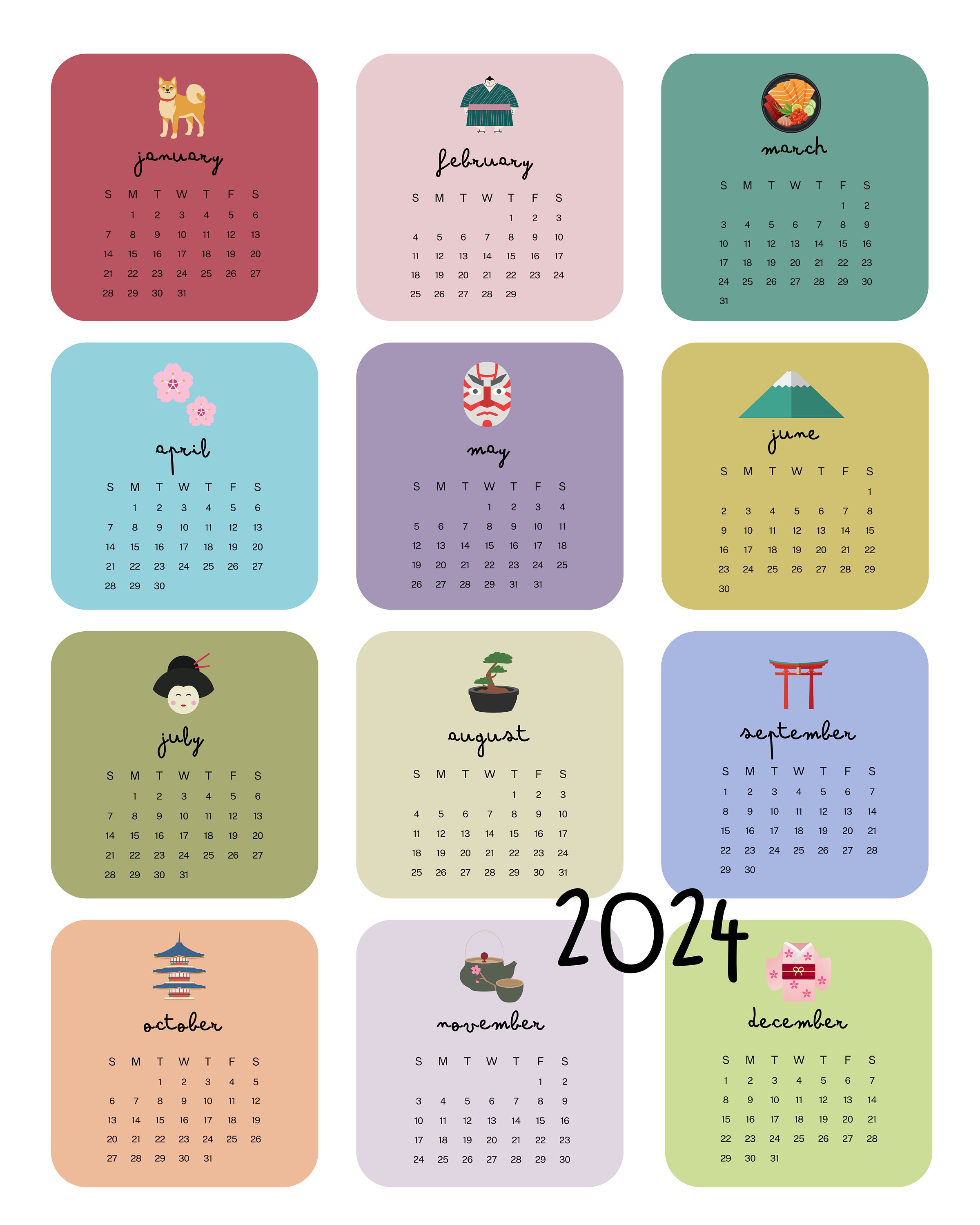 2024 Japan Wall Calendar 2024 Year at a Glance 2024 Wall Etsy 2024 Japan Wall Calendar 2024 Year at a Glance 2024 Wall Etsy