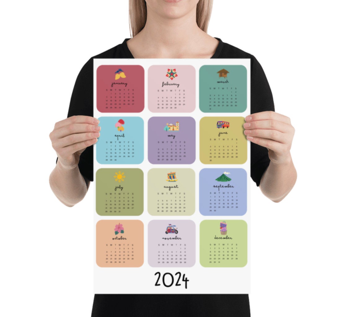 2024 Pinoy Wall Calendar 2024 Printable Calendar 2024 Year Etsy