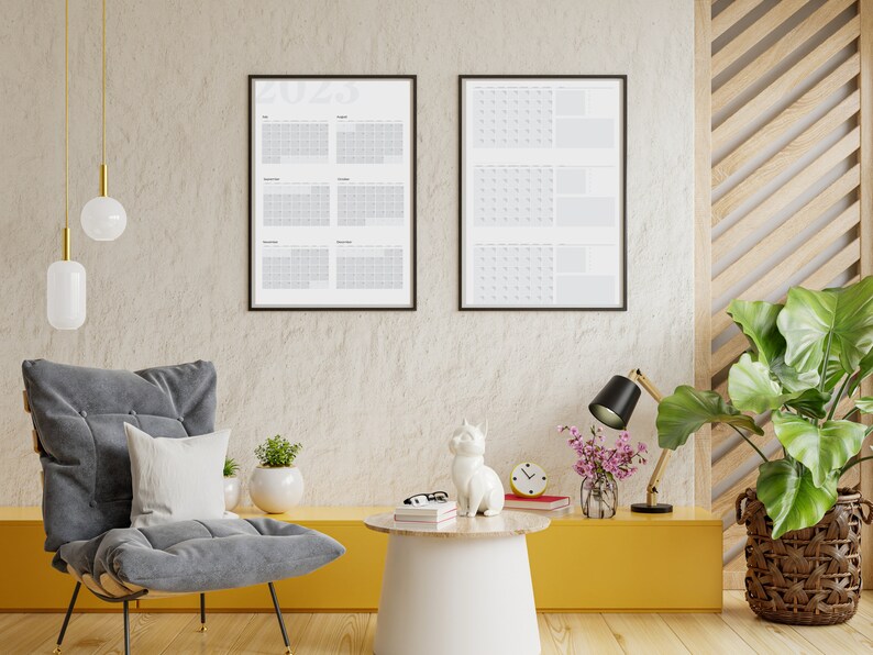 2023 Printable Poster Sized Calendar Bundle 6 Months Etsy