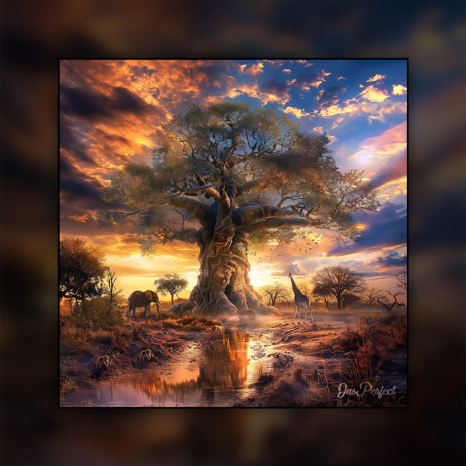Ancestral Tree Digital Art | African Art | Nature Art | Landscape Art | Vibrant Art | Instant Download for Digital & Physical Use
