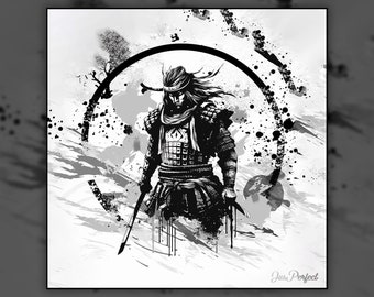 Japanese Smoke Ronin Digital Art | Japanese Inspired Art | Abstract Art | Instant Download for Digital & Physical Use