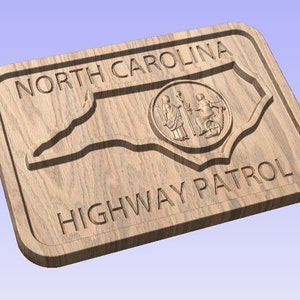 North Carolina Highway Patrol Patch - 3D V Carved Wood Sign