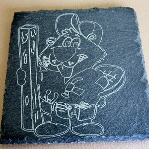 Custom made Laser engraved slate coasters