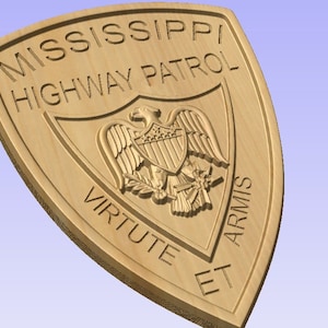 Mississippi State Police Highway Patrol- 3D V CARVED - Personalized Police Patch V Carved Wood Sign