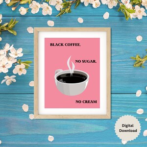 Colorful Coffee Wall Art - Print for Coffee Bar Decor Gift Idea (Pink)