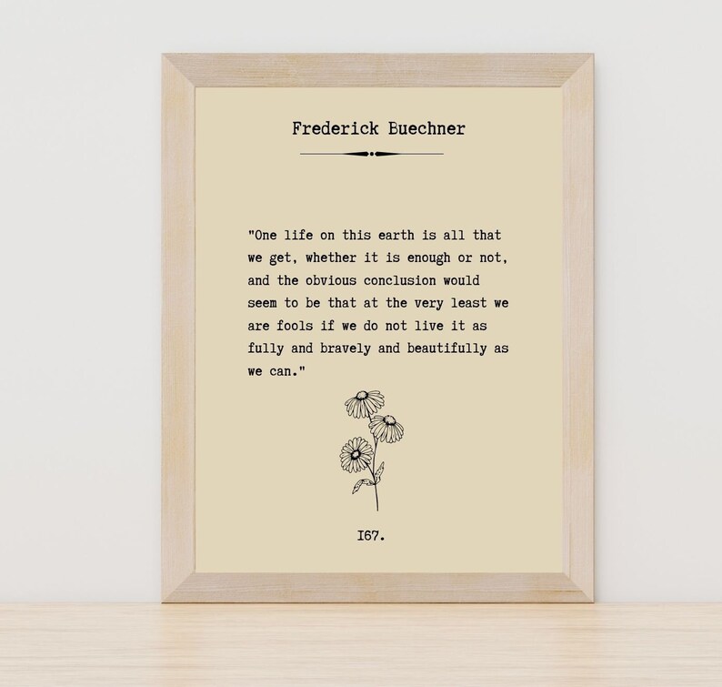 Frederick Buechner Digital Print, Book Quote Print, Wall Art