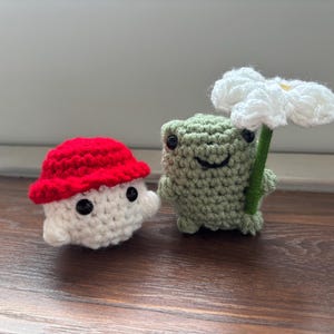 Rana de peluche tejida a crochet, regalo para un amigo amante de las ranas, decoración estilo cottagecore