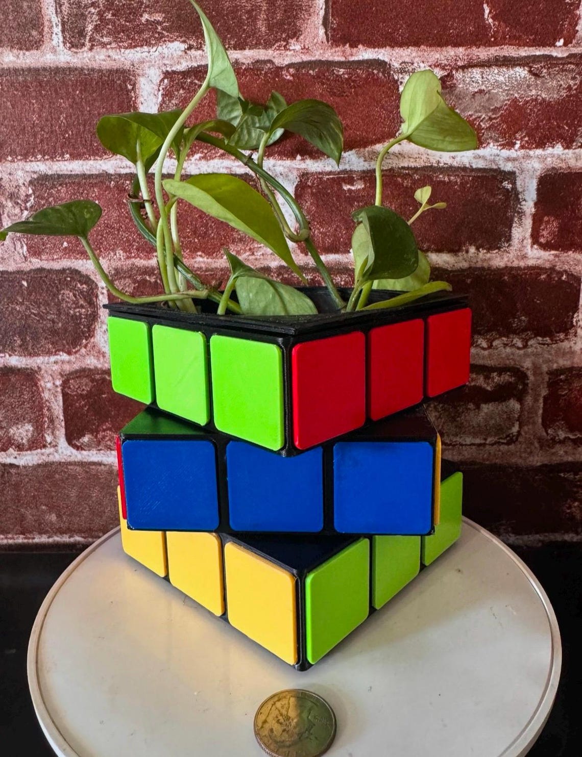 Colorful Rubix Cube planter