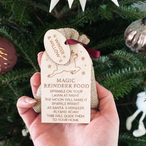 Magic Wildlife Friendly Reindeer Food in Jute Bag with Personalised Gift Tag| Personalised Christmas Eve Box Gift | Christmas Eve Box Filler