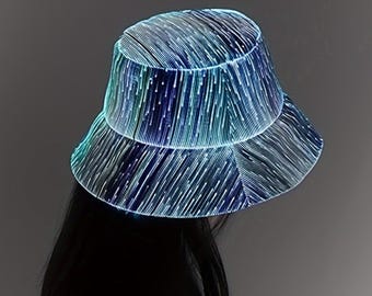 Sombrero de pescador con luz LED de fibra óptica: equipo para festivales rave iluminados