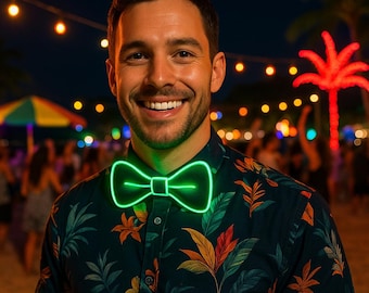 Pajarita LED que brilla en la oscuridad: pajarita luminosa para fiestas para niños y adultos