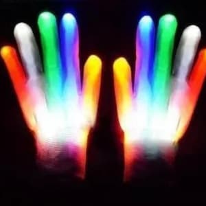 LED Skull Gloves: Neon Rave Light-Up Gloves