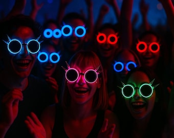 Gafas luminosas LED brillantes: gafas de fiesta de neón para atuendos rave y fiestas nocturnas