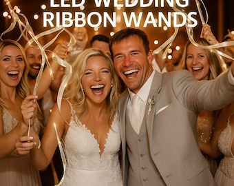 LED Wedding Ribbon Wands – Light Up Party Favors with Bells