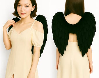 Alas de plumas de ángel: alas de disfraz con plumas blancas para raves, festivales, cosplay, bodas; ligeras y ajustables.