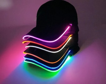 Gorra de béisbol con luz LED: gorro de fiesta con luz intermitente para raves, discotecas y actuaciones en el escenario.