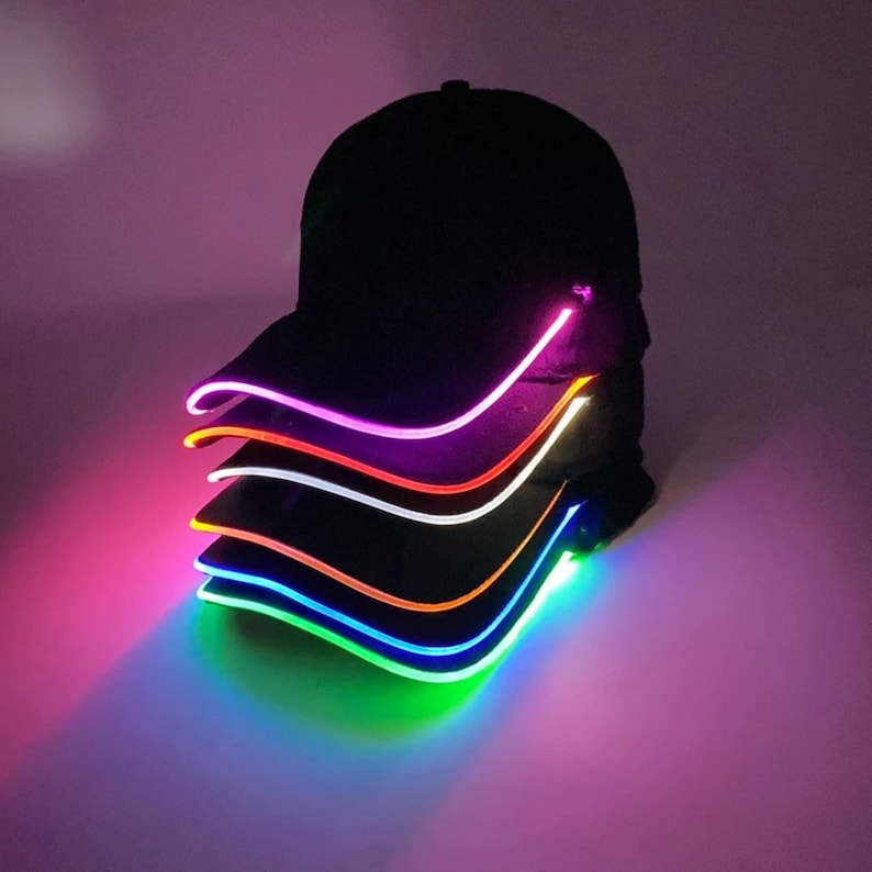 Led Light-up Baseball Cap – Flashing Glow Party Hat for Raves ...