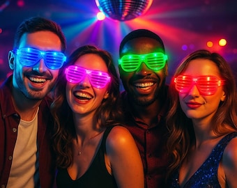 Gafas LED que brillan en la oscuridad: regalos de fiesta de neón - Rave Supplies