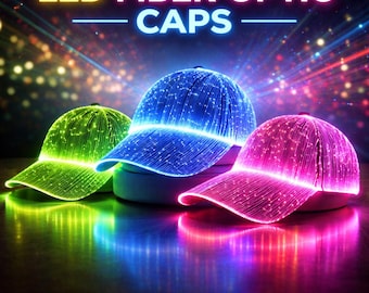 Gorra de béisbol con fibra óptica LED / Gorra de rave con 7 colores brillantes