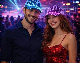 Gorra de béisbol de fibra óptica LED/Gorra luminosa Y2K para festivales y conciertos