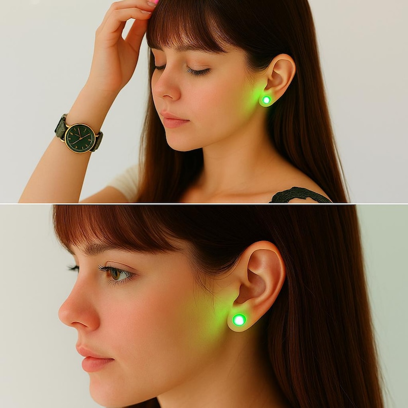 Led Ear Rings LED Light-up Stud Earrings: Rave Party Crystal Jewelry (2pcs) - Etsy