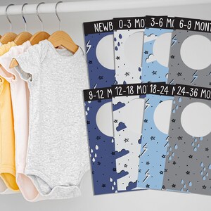 8 Digital DIY Nursery Clothes Divider Weather Icons - Print your own