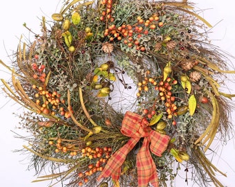 26 inch Fall Wreath, Front Door Wreath, Wreath for Fall, Autumn Wreath, Thanksgiving Wreath, Autumn Door Wreath, Berry