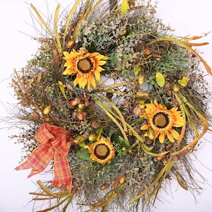 Fall Wreath, Front Door Wreath, Wreath for Fall, Autumn Wreath, Thanksgiving Wreath, Autumn Door Wreath, Sunflower Wreath