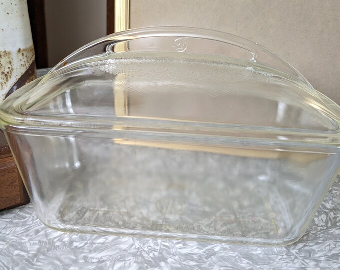 Vintage Clear Glass Dutch Oven With Lid Etsy
