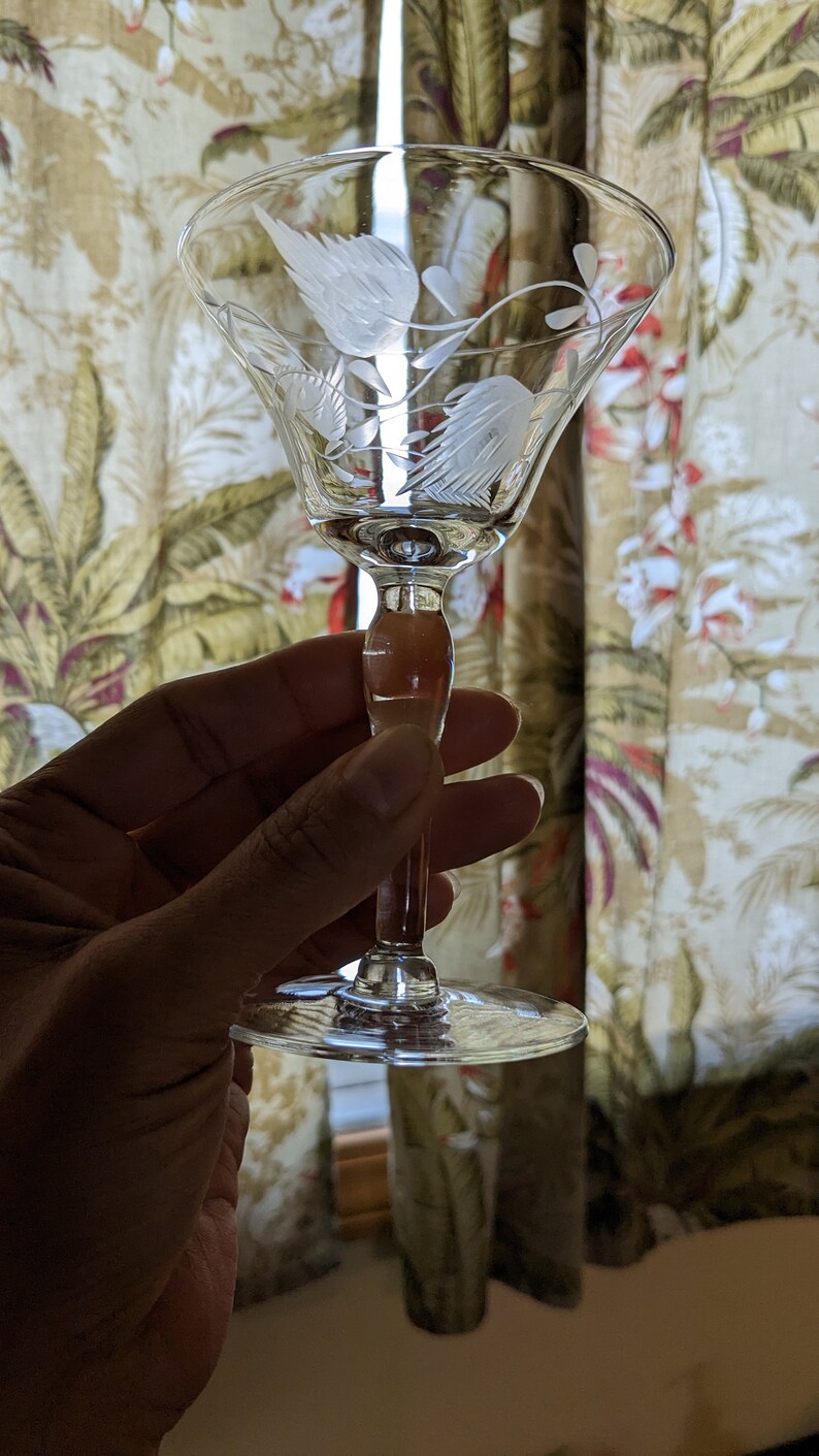 Vintage Etched Aperitif/ Cordial Glasses 2 Etsy